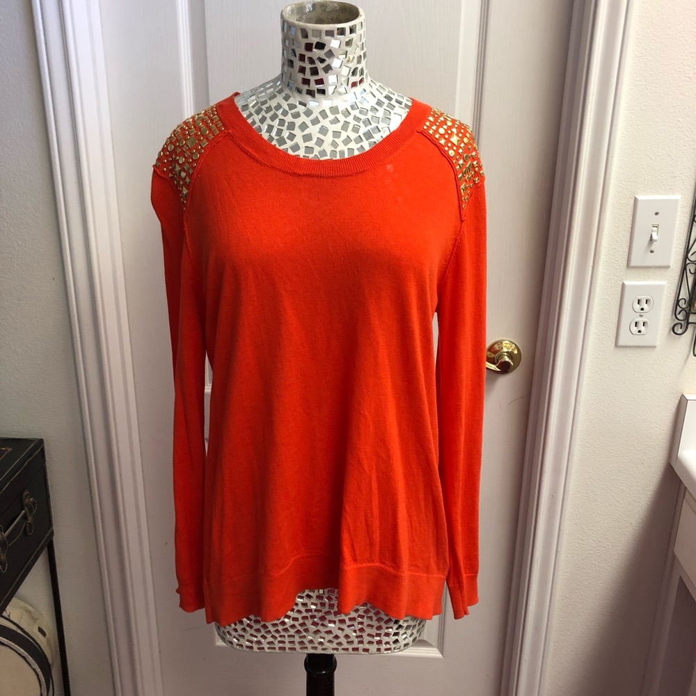 Michael Kors Gold Studded Shoulder Sweater
